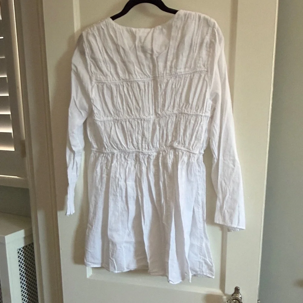 J. Crew White Gauze Peasant Cover-Up Dress